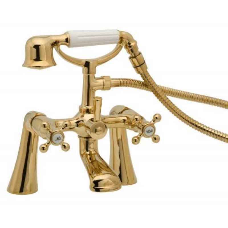 Gold bathroom taps and mixers
