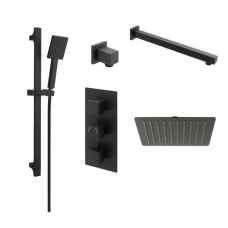 Cube Triple Concealed Shower Matt Black