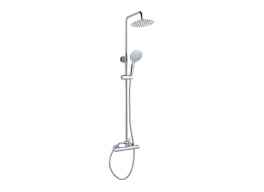 Thermostatic Bar Shower Mixer with Flexible Handset and Overhead Rose