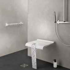 Marble tip up shower seat