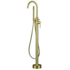 Studio Brushed Brass Floor Standing Bath Shower Mixer